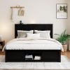 Twin Size Montessori Metal House Bed Frame with Shelves and Lights 4