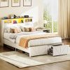 Weehom Full Canopy Bed Frame with Headboard Footboard Metal Black 4