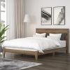 Metal Bed Frame with LED Lights Charging Station and Storage Shelves 3
