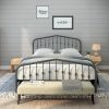 Vintage Metal Bed Frame Full Size with Headboard and Footboard Black 4