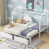 Harper Bright Twin Bed Frame with Trundle and Headboard in White 4