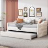 LED Upholstered Full Bed Frame with Storage for Kids and Teens 3