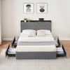 GAOMON Full Size Bed Frame with Storage Drawers and Charging Station