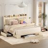 Alkmaar Queen Bed Frame with Wooden Headboard and Metal Slats 3