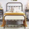 Modern King Size Upholstered Bed Frame with Tufted Headboard 4