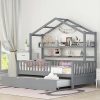 Modern Full Size Wooden Platform Bed Frame with Headboard White 4