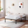 Wood Platform Bed Frame Queen with Headboard and Slat Support 3