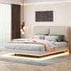 Queen Size Hydraulic Storage Bed Frame with USB Charging Port Grey 3