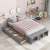 VECELO Premium Upholstered Platform Bed Diamond Stitched Panel Headboard, Metal Frame & 12 Strong Wood Slat Support, Mattress Foundation/Easy Assembly,Full, Dark Gray 4