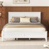 Twin Size Bed Frame with Rustic Wooden Headboard and Metal Slats 3
