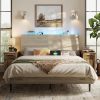 Floating Bed Frame Full Size with RGB LED Lights Easy Assembly 3
