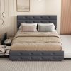 Harper Bright Designs Full Size Loft Bed with Desk and Storage Gray 4