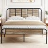 Queen Size Metal Four Poster Canopy Bed Frame with Post Poles 4