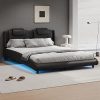 GAOMON Rattan Full Bed Frame with Headboard and Storage Shelves 4