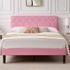 Queen Size Upholstered Platform Bed Frame with Twin XL Trundle 4