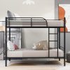 Affordable Twin Over Twin Steel Bunk Bed with Stairs and Storage