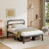 Twin Floor Bed for Kids with House Headboard Light Blue Montessori Frame 3