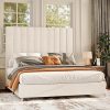Leather Storage Bed Frame with Headboard and USB in Black Full Size 4