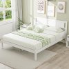 Full Size Bed Frame with Storage Headboard and LED Lights Vintage Brown 3