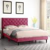 Max and Lily Twin Platform Bed Frame for Kids in Matte Walnut Finish 3