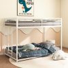 Twin Over Twin Metal Bunk Bed Frame with Guard Rails for Home