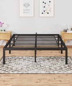 Metal Platform Bed – 14′ Full Size Up to 1,000 lbs Heavy Duty No Box Spring Easy Assembly