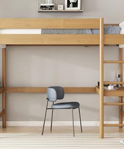Space-Saving Twin Size Loft Bed with Desk for Kids and Adults