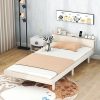 Bamboo Wood Full Bed Frame with Metal Slat Support and Easy Assembly 3