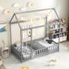 KOMFOTT Twin Size Wooden Montessori Floor Bed with Safety Guardrail