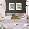 Queen Size Upholstered Platform Bed Frame with Tufted Headboard 4