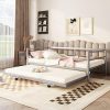Queen Size Linen Upholstered Platform Bed Frame with Headboard 3