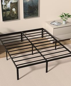 18 Inch Full Size Metal Bed Frame Heavy Duty Mattress Support Black