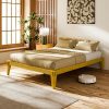 Merax Full Size Bed Frame with Trundle and Footboard in Walnut 3