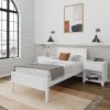 Feonase King Bed Frame Upholstered Platform with USB Ports Light Gray 3