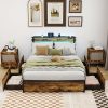 Harper Bright Twin Bed with Storage Drawers Solid Wood Frame Espresso 4