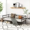 Idealhouse Queen Size Modern Iron Bed Frame with Headboard Black 4