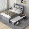 Merax Twin Bed Frame with Headboard and Wood Slat Support White 4