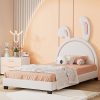 VECELO Queen Size Platform Bed Frame with Wood Headboard in Brown 4