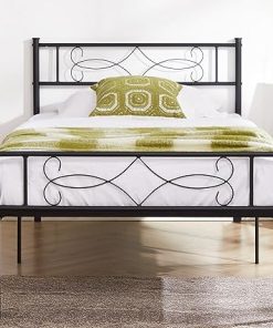 VECELO 14 Inch Twin Metal Platform Bed Frame with Headboard and Slats