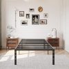 VECELO Queen Size Platform Bed Frame with Adjustable Upholstered Headboard 3