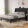 VECELO Twin Size Upholstered Platform Bed Frame with Adjustable Headboard 4 VECELO Twin Size Upholstered Platform Bed Frame with Adjustable Headboard 4