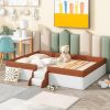 Merax Queen Metal Platform Bed Frame with Trundle and USB Ports 3