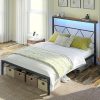 Merax Upholstered Queen Bed Frame with Unique Shell Headboard 4