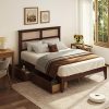 Edenbrook Black Metal Platform Bed with Vertical Bar Headboard Queen 3