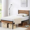 Queen Size Fabric Bed Frame with Tufted Headboard and Easy Assembly 4