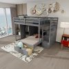 Harper Bright Twin Over Twin Bunk Bed with Slide and Storage Black 4