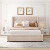 LZ Leisure Zone Twin Size Platform Bed with Drawers and Headboard 4
