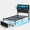 Montessori Twin Floor Bed with Roof Frame and Safety Guardrails Gray 3