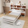 Giantex Twin Bed Frame with Storage Bookcase and Nightstands
