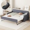 Beige King Size Velvet Upholstered Bed Frame with Wood Slats 3